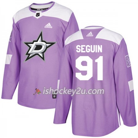 Mænd NHL Dallas Stars Trøje Tyler Seguin 91 Adidas 2017-2018 Lilla Fights Cancer Practice Authentic